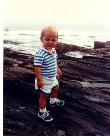 SW Hammond as a toddler on the beach. 1980s.
