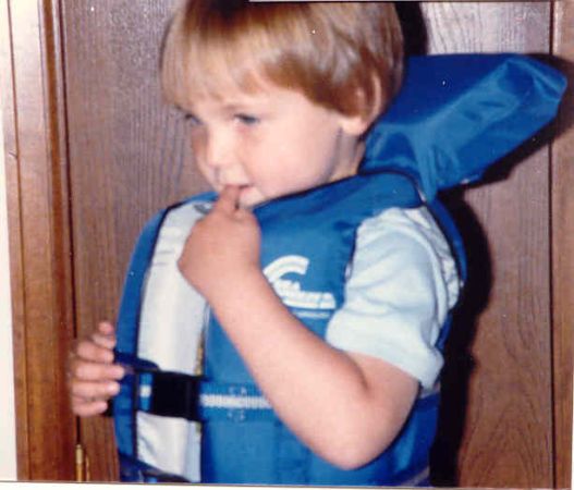 SW Hammond as a little kid. He's wearing a blue life jacket.