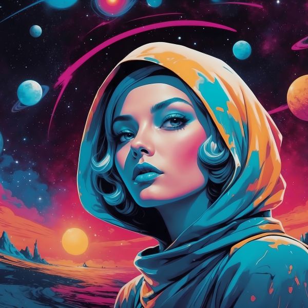 A young cosmic woman on the run.