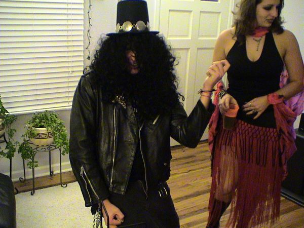 SW Hammond dressed up as Slash from Guns N Roses for Halloween.