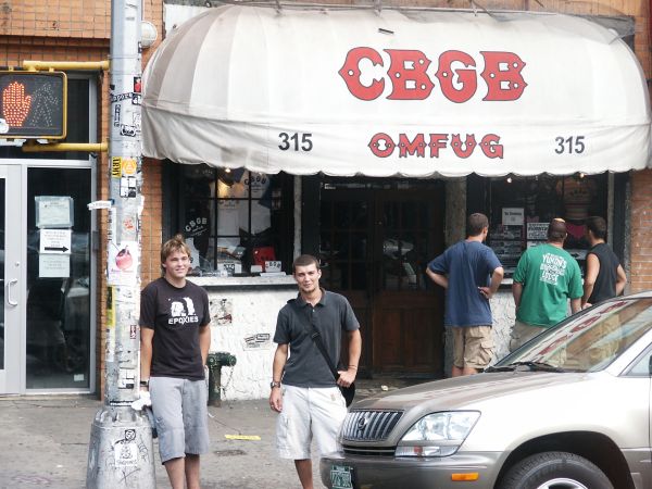 SW Hammond and Kyle in front of CBGB.